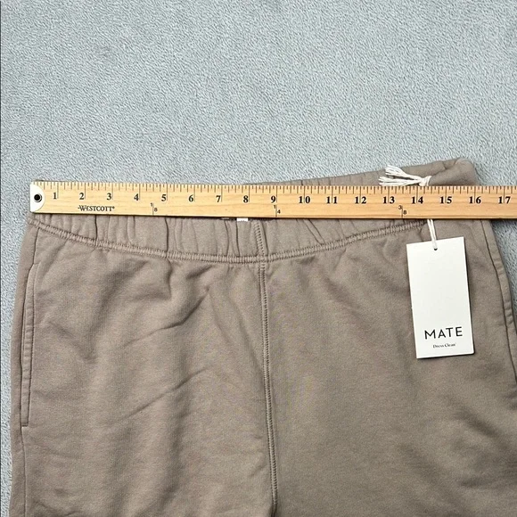 NEW MATE The Label M 100% Organic Cotton Light Brown/Tan Fleece‎ Relaxed Sweat - Picture 7 of 15